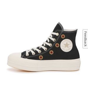 Worn once! Converse platform high tops